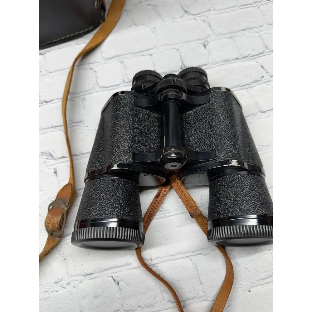 Vintage Stellar Binoculars 7x50 with Lens Caps and Leather Carry Case
